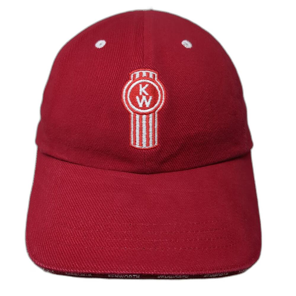 Kenworth Baseball Cap Red One Size Embroidered Logo Strapback Trucking hat